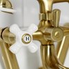 Kingston Brass Tub Wall Mount Clawfoot Tub Faucet with Hand Shower, Brushed Brass KS229PXSB